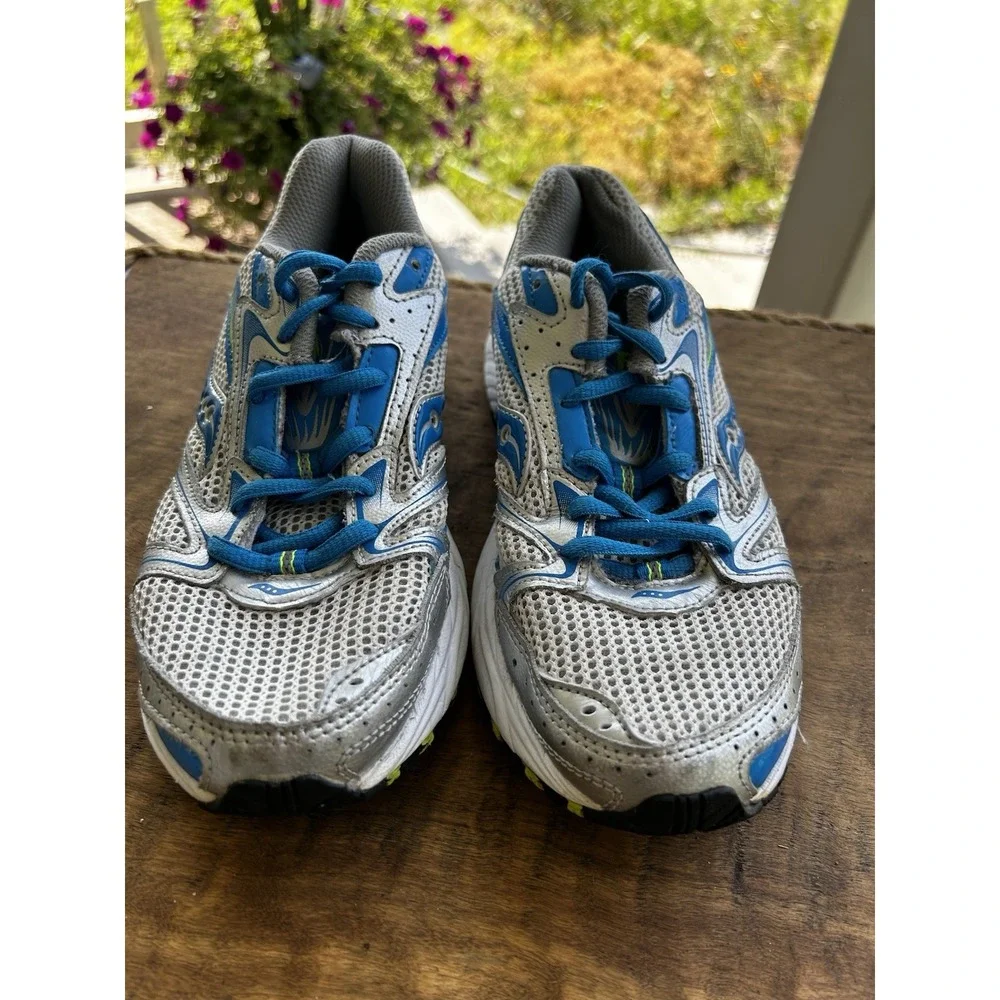 Saucony Grid Cohesion Womens 8 Running Shoes Silver Blue Athletic Sneakers